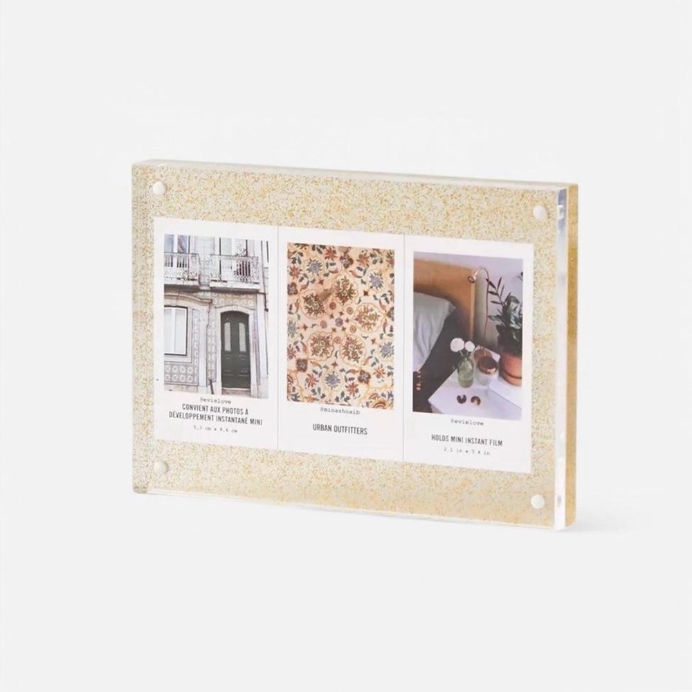 Urban Outfitters Glitter Mod Magnetic Acrylic
Block Picture Frames (Set of 3)